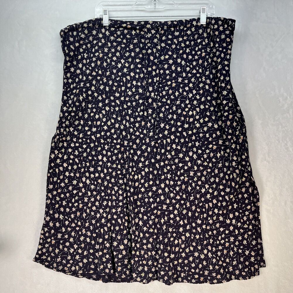 Madewell Midi Slip Skirt Women’s Plus Sz 20W Floral Drawstring‎ Waist